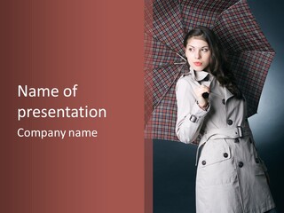 Attractive Sensual Raincoat PowerPoint Template