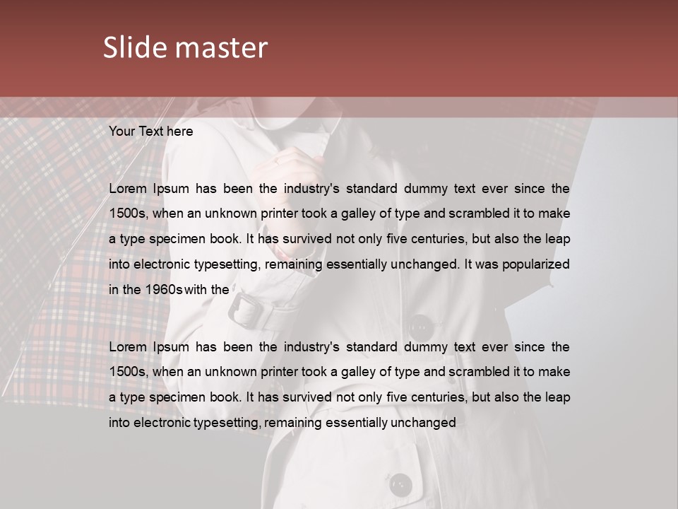 Attractive Sensual Raincoat PowerPoint Template