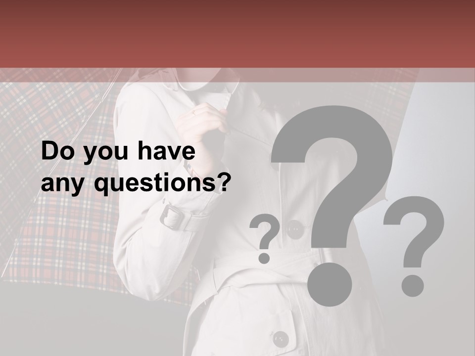 Attractive Sensual Raincoat PowerPoint Template