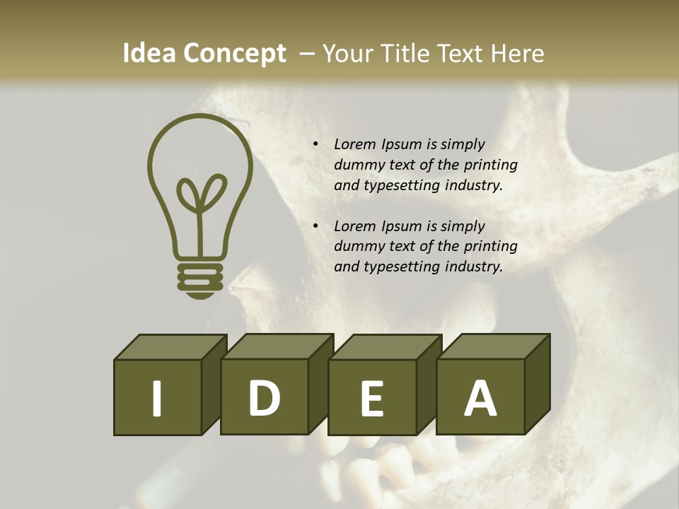 Decay Real Skull PowerPoint Template
