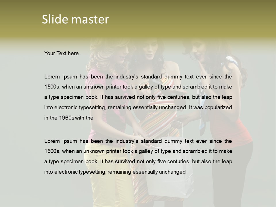 Woman Adults Bag PowerPoint Template