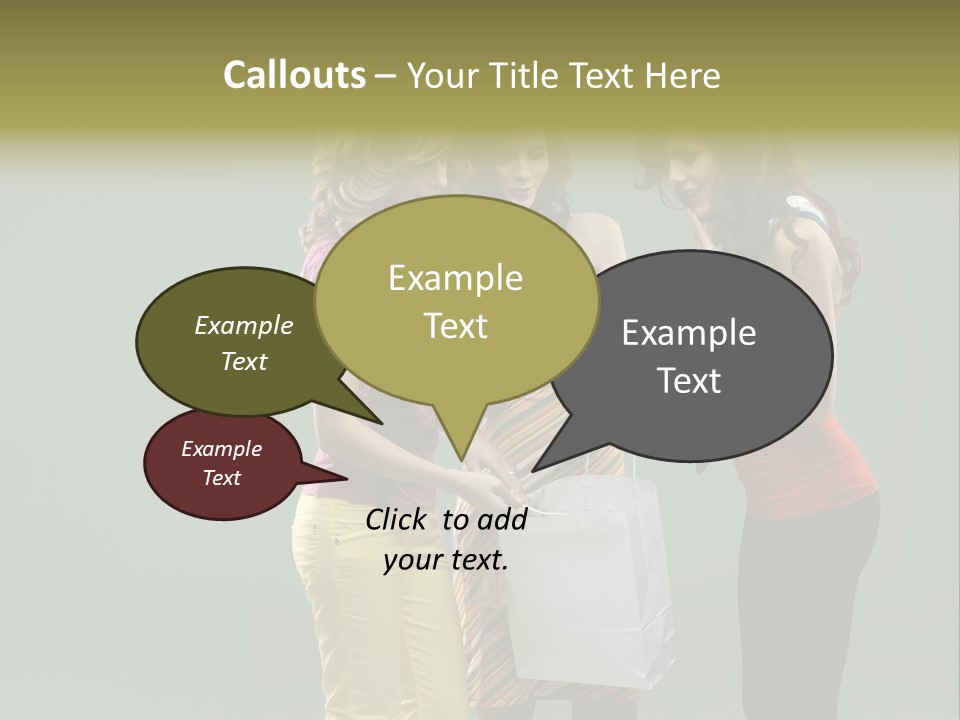 Woman Adults Bag PowerPoint Template