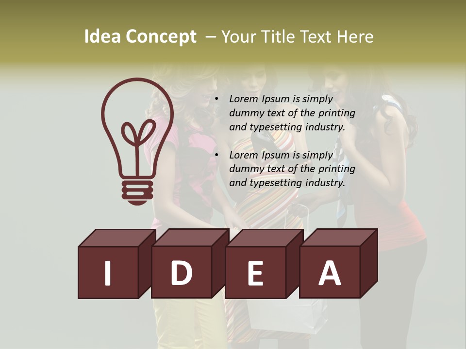 Woman Adults Bag PowerPoint Template