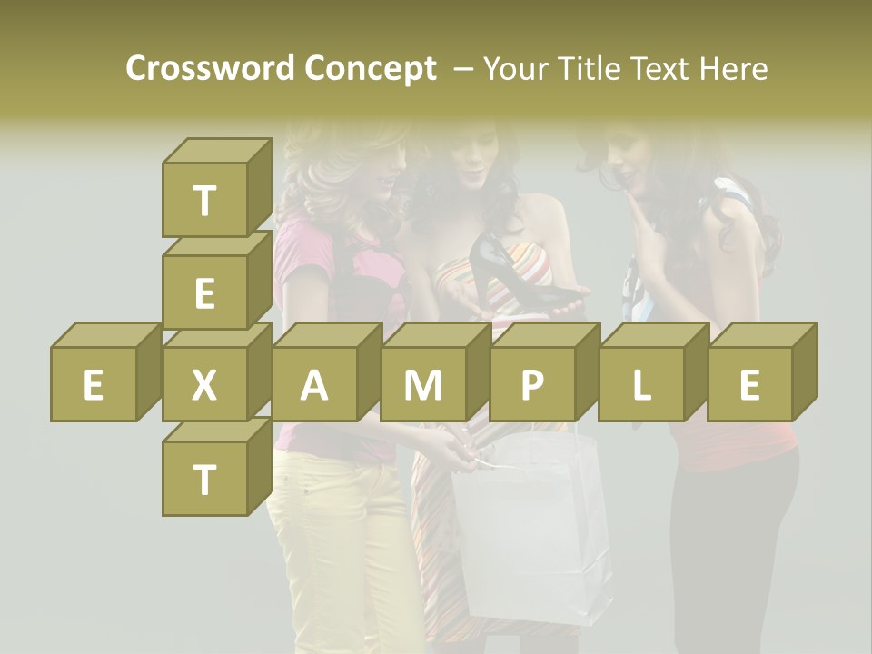 Woman Adults Bag PowerPoint Template