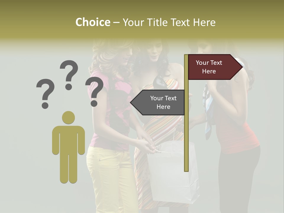 Woman Adults Bag PowerPoint Template