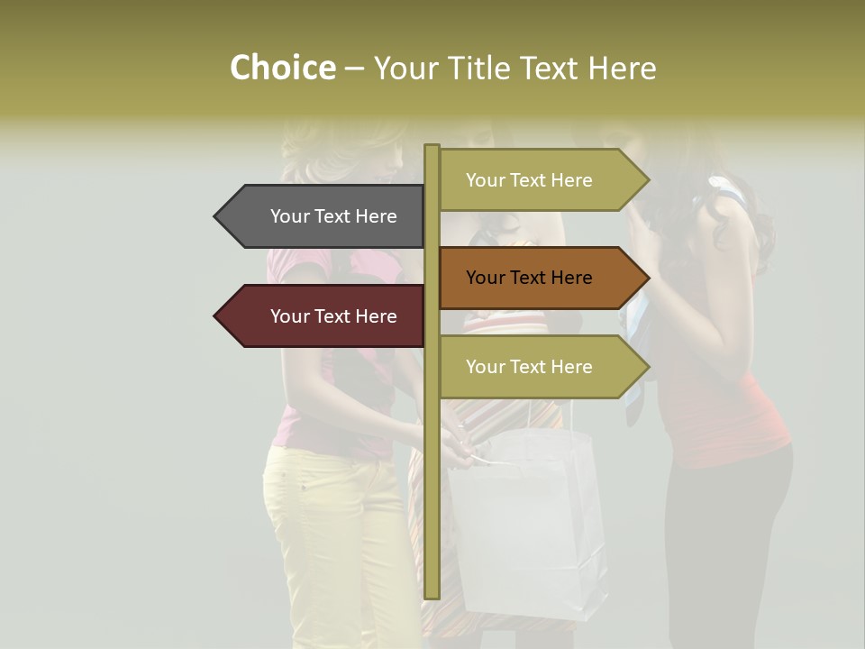 Woman Adults Bag PowerPoint Template
