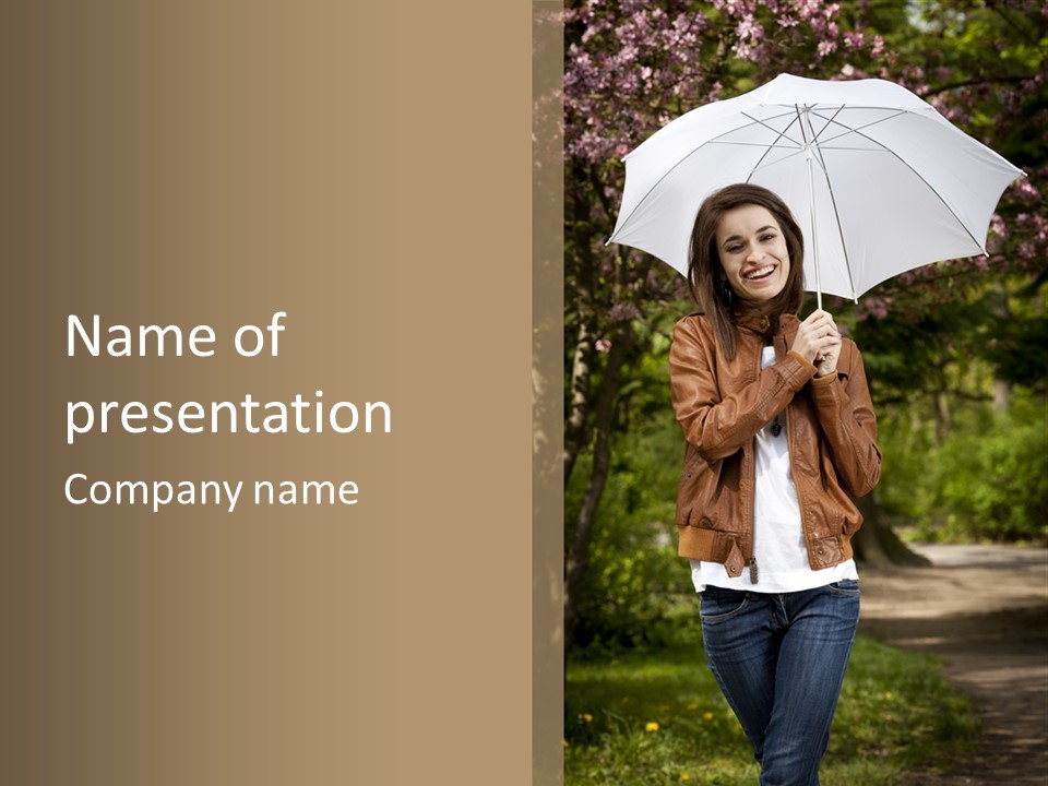 Adult Teenage Girls Park PowerPoint Template