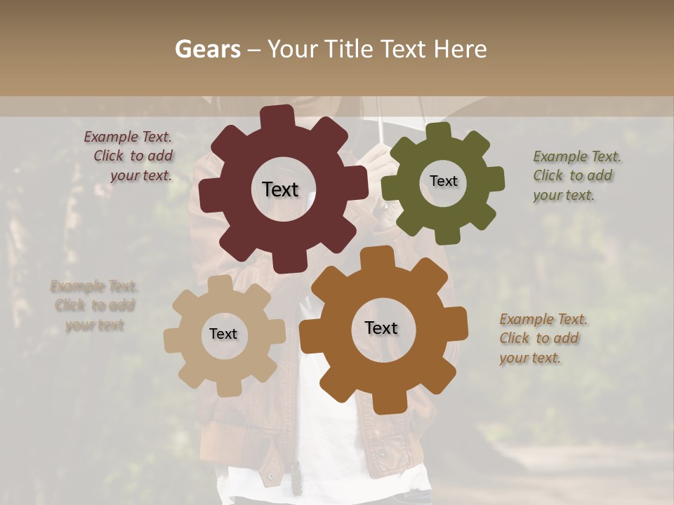 Adult Teenage Girls Park PowerPoint Template