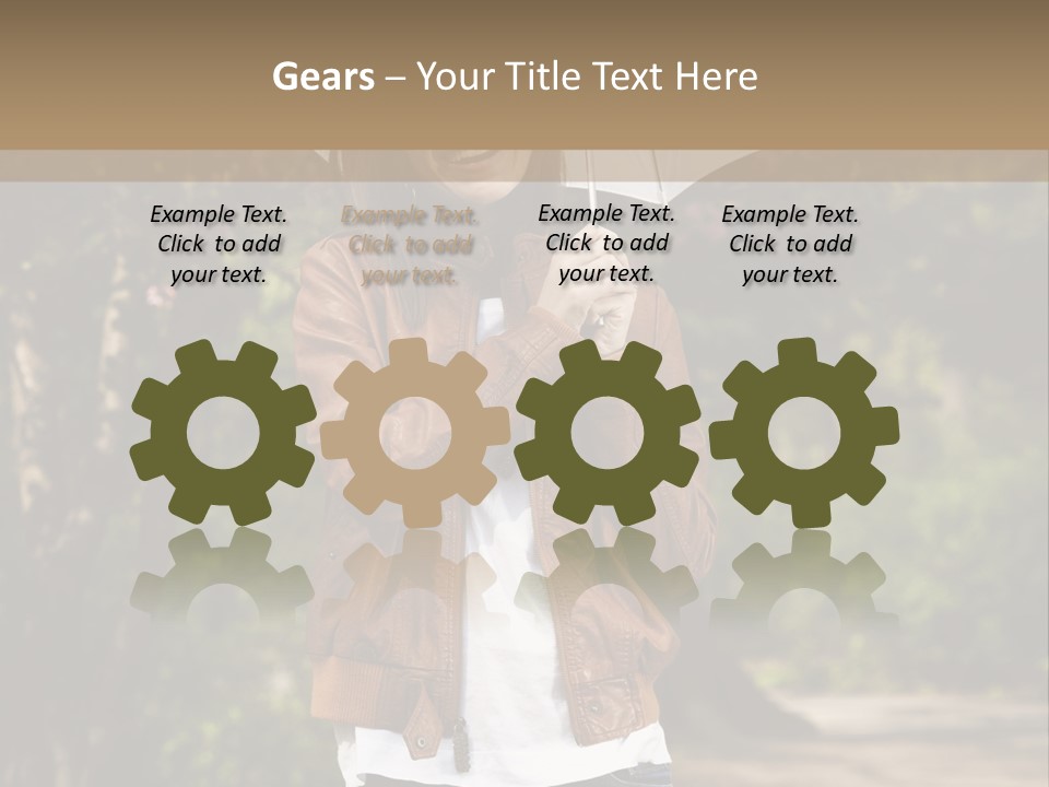 Adult Teenage Girls Park PowerPoint Template