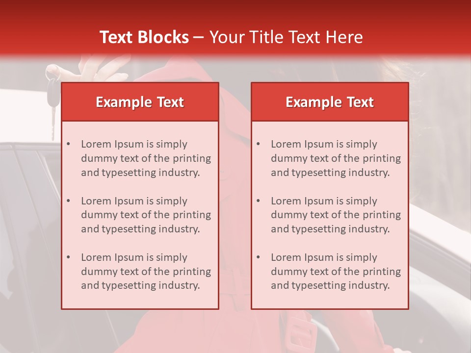 Success Auto Woman PowerPoint Template