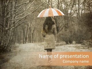 Women Rain Tree PowerPoint Template