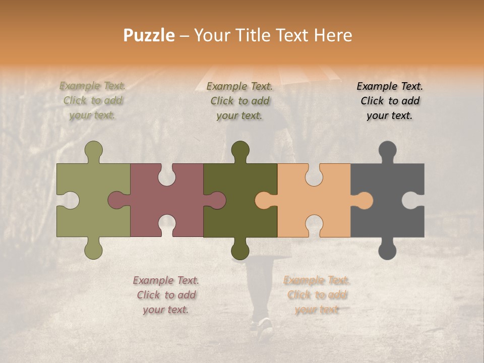 Women Rain Tree PowerPoint Template