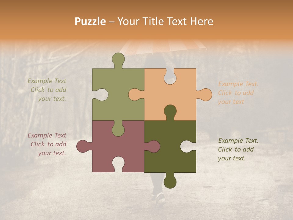 Women Rain Tree PowerPoint Template