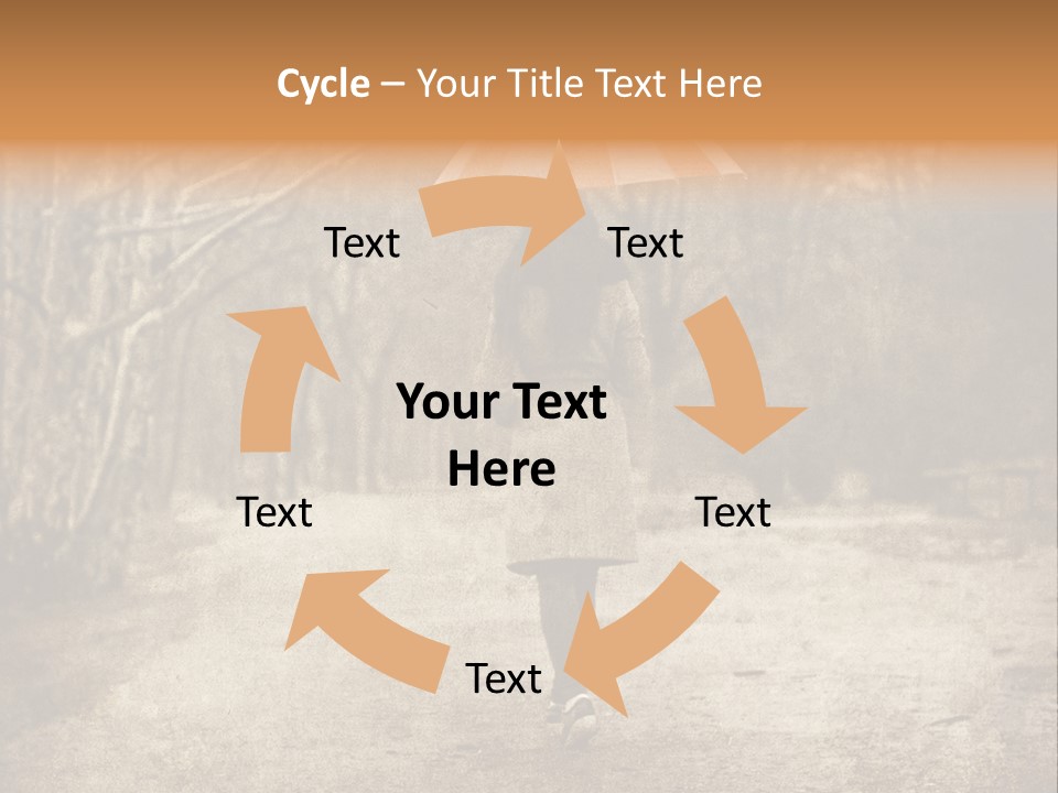 Women Rain Tree PowerPoint Template