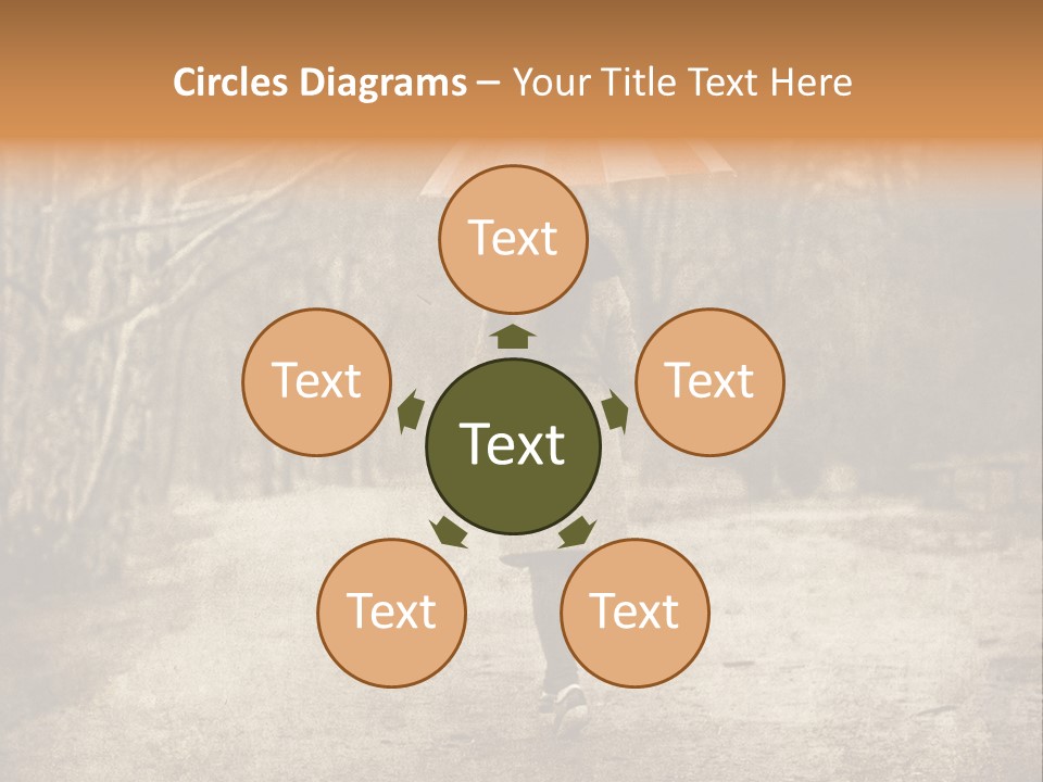 Women Rain Tree PowerPoint Template