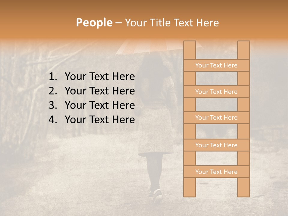 Women Rain Tree PowerPoint Template