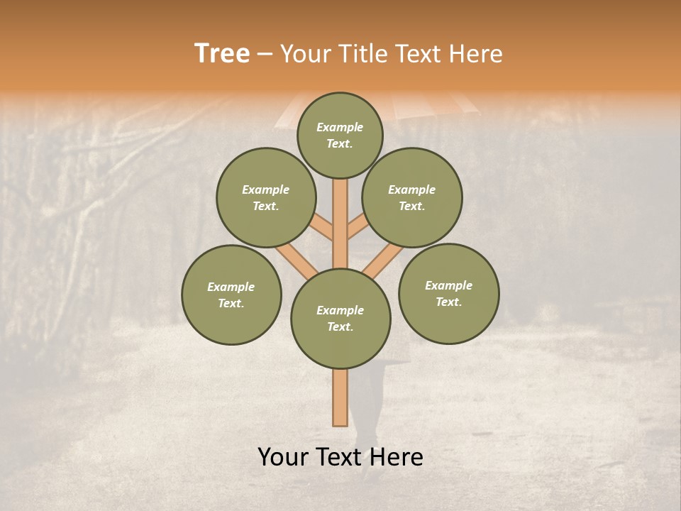 Women Rain Tree PowerPoint Template