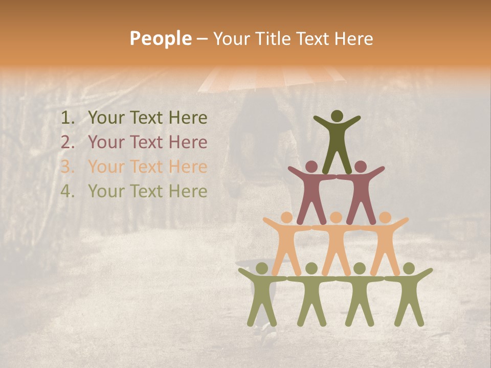 Women Rain Tree PowerPoint Template