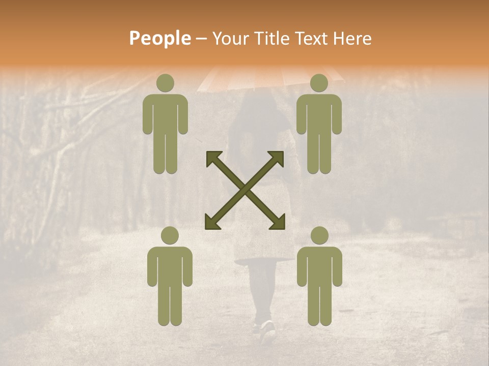 Women Rain Tree PowerPoint Template