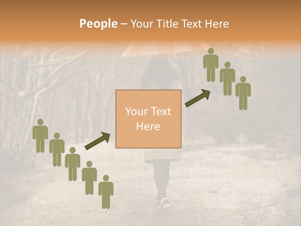 Women Rain Tree PowerPoint Template