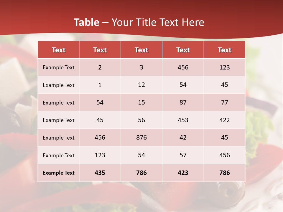 Tomato Feta Lettuce PowerPoint Template