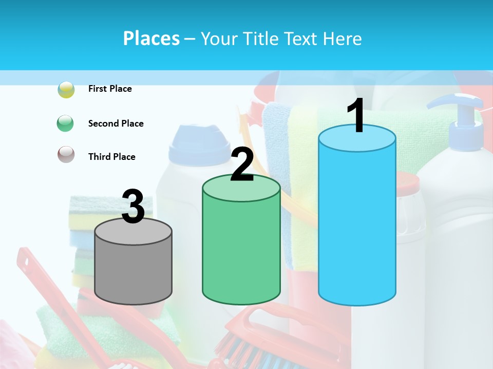 Blue Cleaning Fluid PowerPoint Template