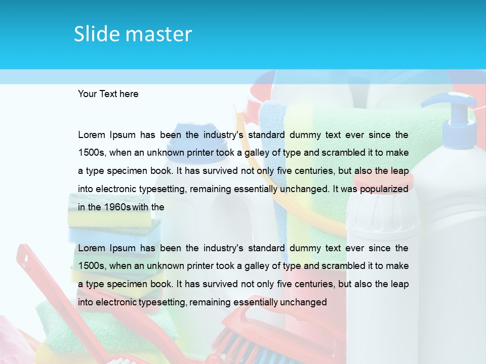 Blue Cleaning Fluid PowerPoint Template