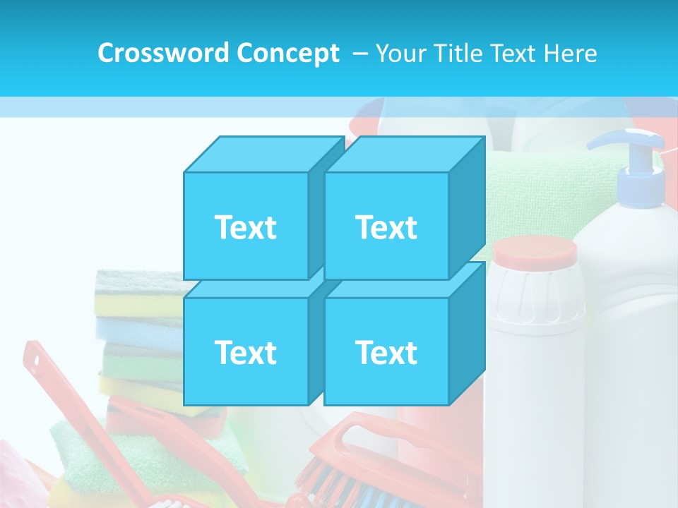 Blue Cleaning Fluid PowerPoint Template