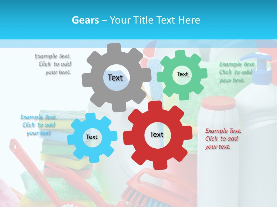 Blue Cleaning Fluid PowerPoint Template