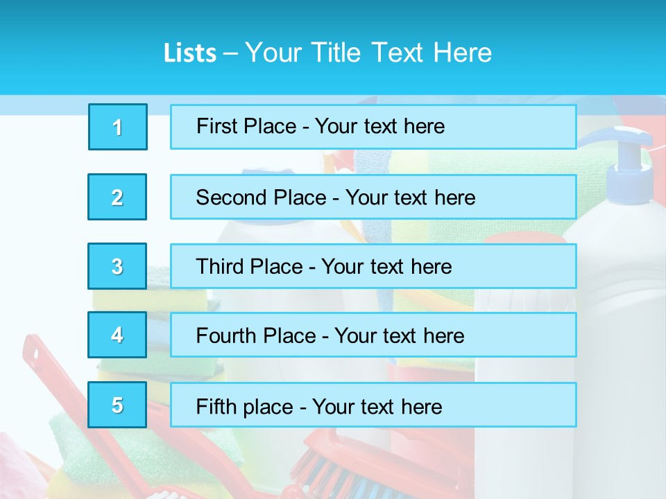 Blue Cleaning Fluid PowerPoint Template