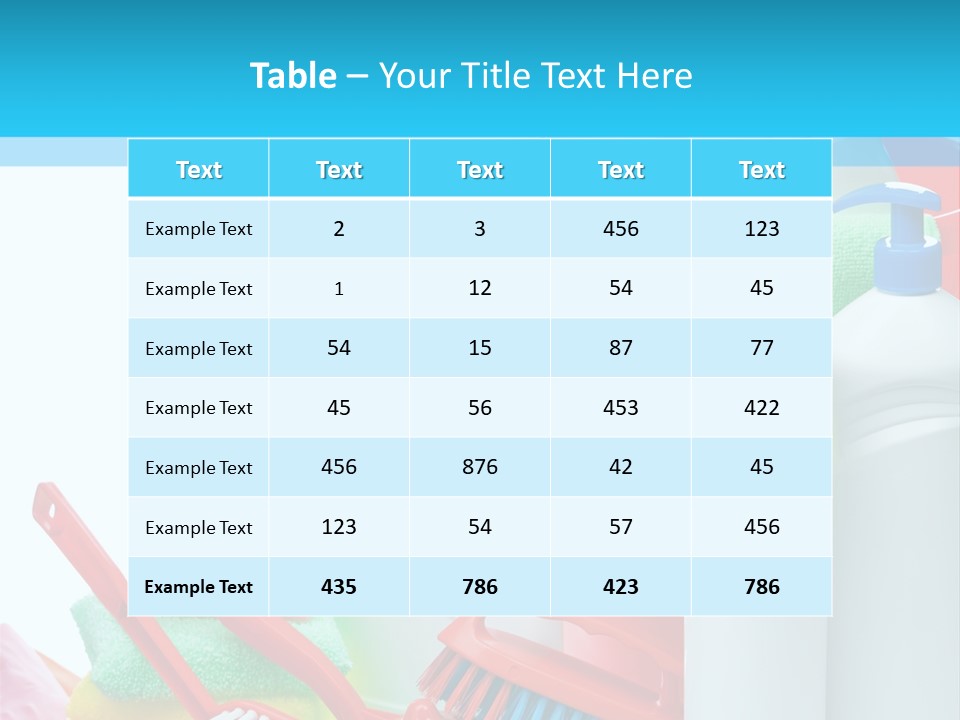 Blue Cleaning Fluid PowerPoint Template