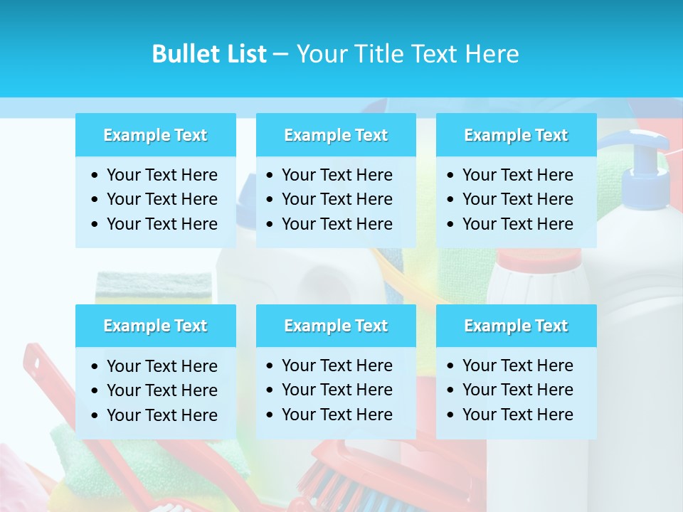 Blue Cleaning Fluid PowerPoint Template