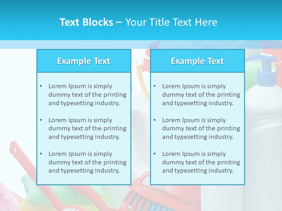 Blue Cleaning Fluid PowerPoint Template