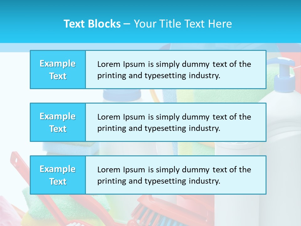 Blue Cleaning Fluid PowerPoint Template