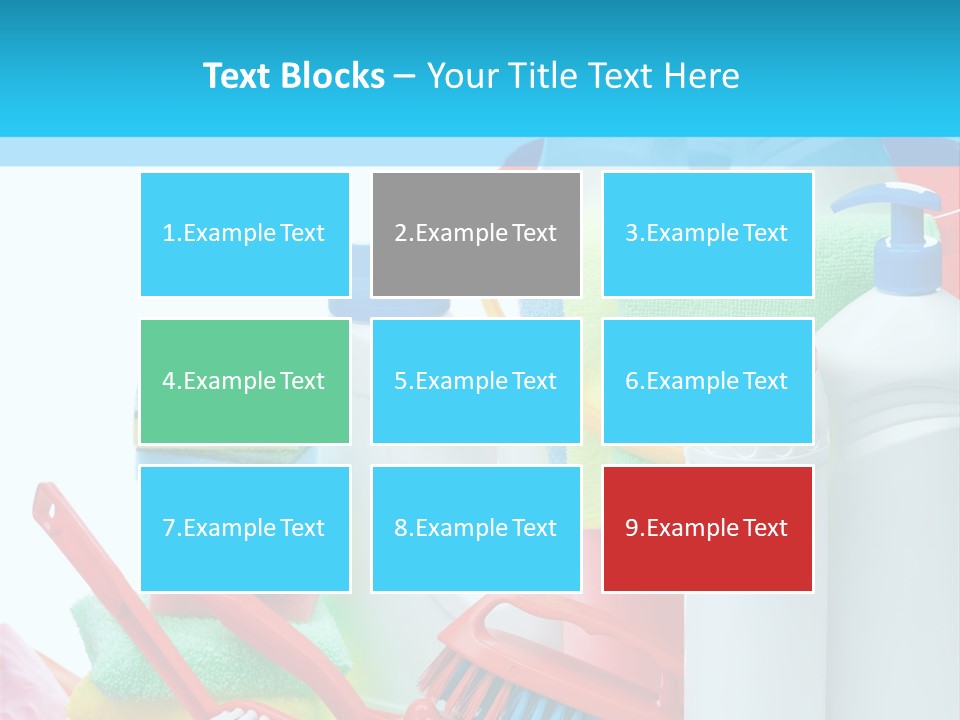 Blue Cleaning Fluid PowerPoint Template