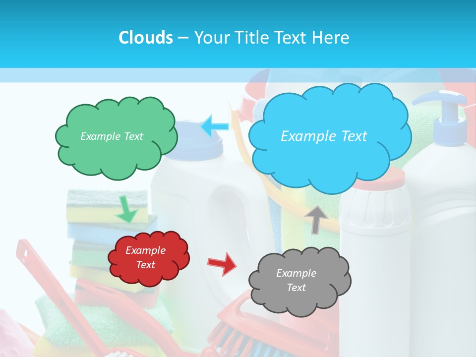 Blue Cleaning Fluid PowerPoint Template
