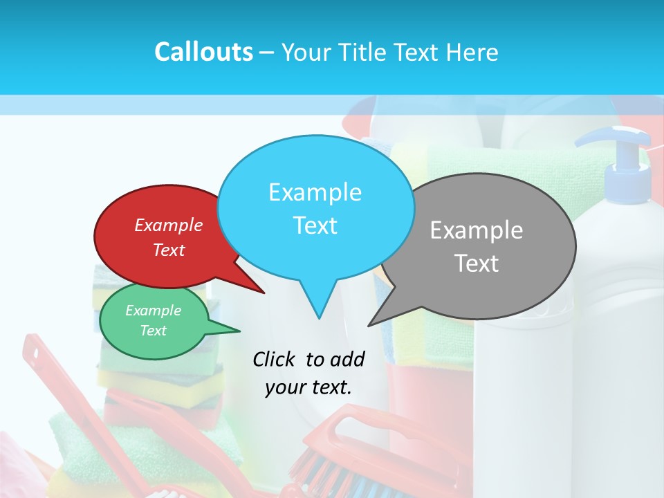 Blue Cleaning Fluid PowerPoint Template