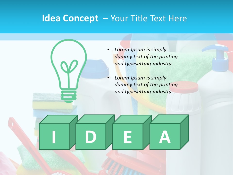 Blue Cleaning Fluid PowerPoint Template