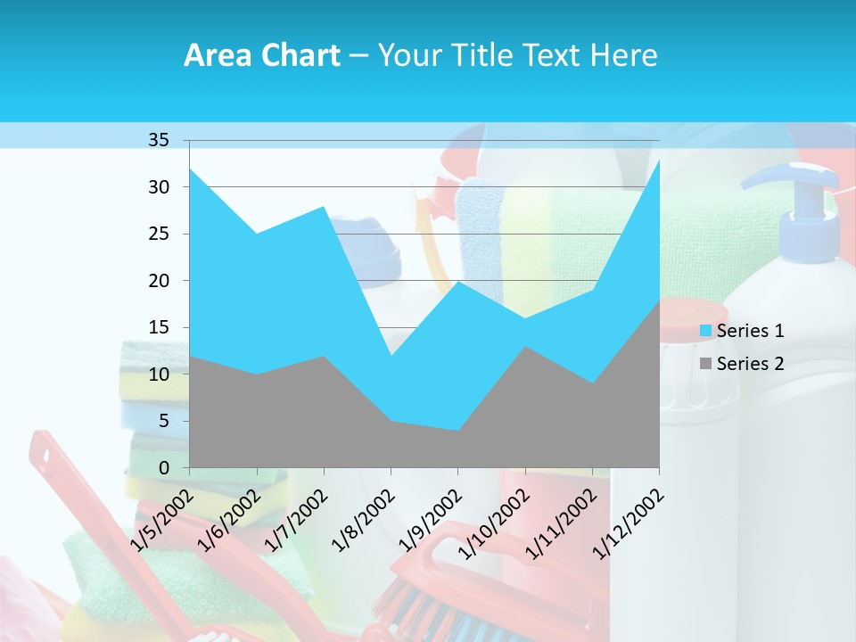 Blue Cleaning Fluid PowerPoint Template