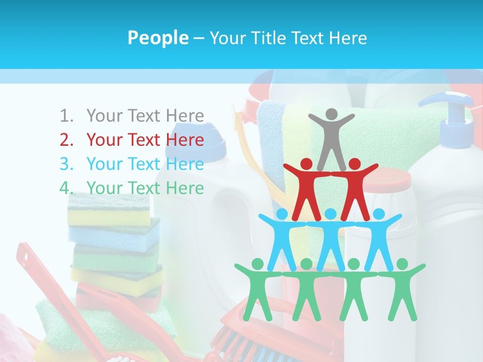 Blue Cleaning Fluid PowerPoint Template