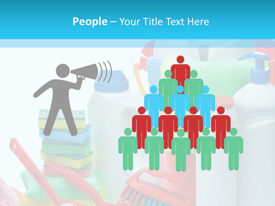 Blue Cleaning Fluid PowerPoint Template