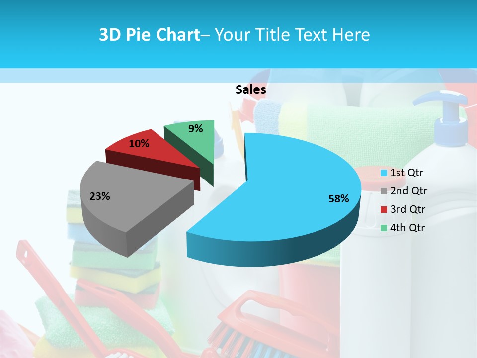 Blue Cleaning Fluid PowerPoint Template