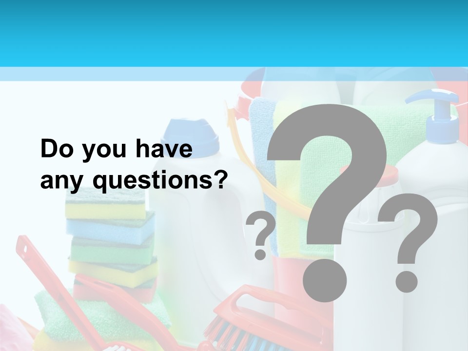 Blue Cleaning Fluid PowerPoint Template