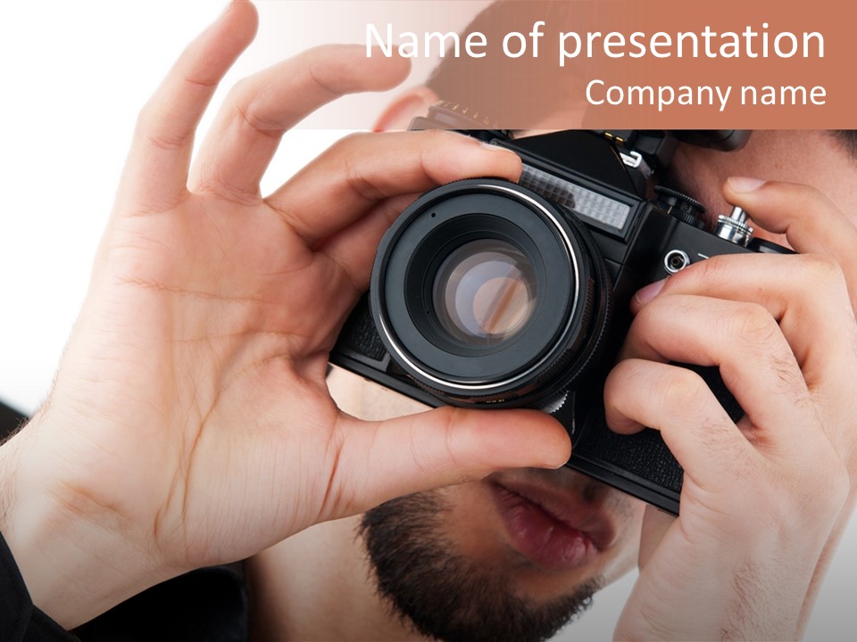 Journalist Looking Photography PowerPoint Template