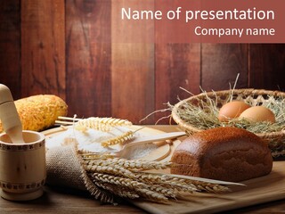 Table Wheat Round PowerPoint Template