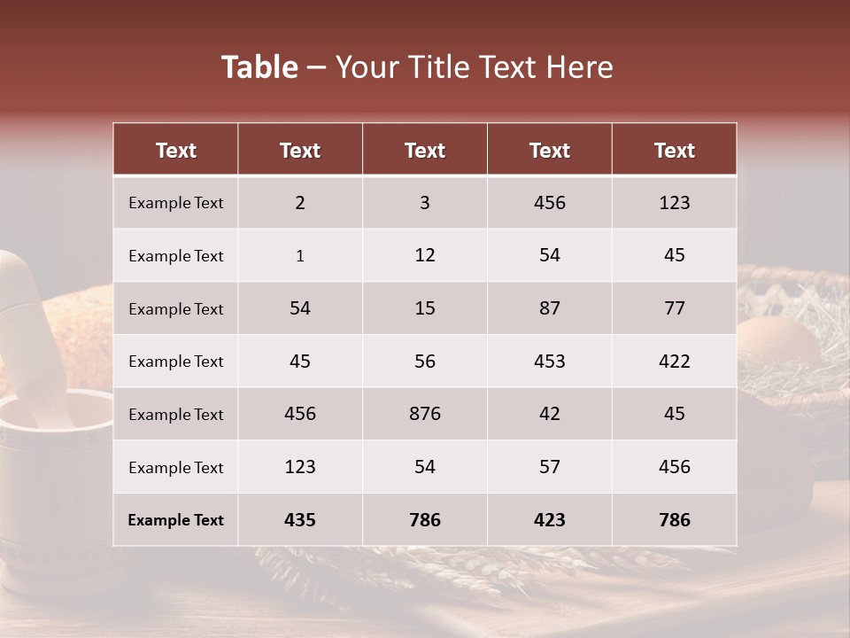 Table Wheat Round PowerPoint Template