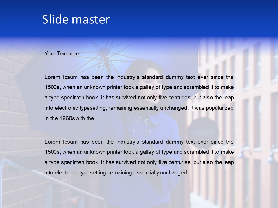 Retro Street Blue PowerPoint Template