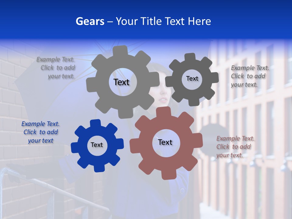 Retro Street Blue PowerPoint Template