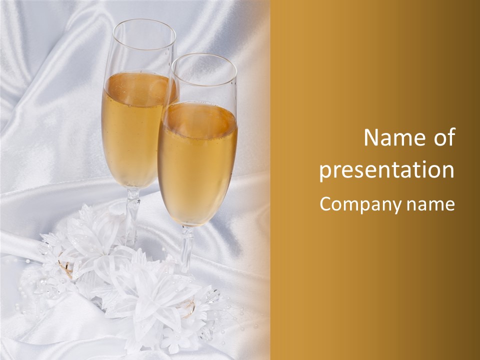 Champagne Glass Drink PowerPoint Template