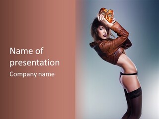 Stockings Model Topless PowerPoint Template